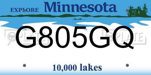 G805GQ Minnesota License Plate