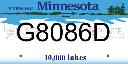 G8086D Minnesota License Plate