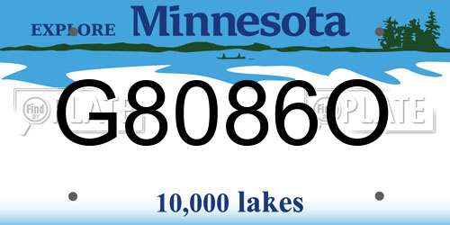 G8086O Minnesota License Plate