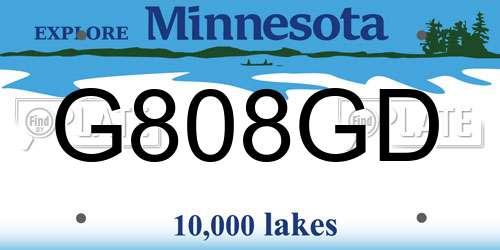G808GD Minnesota License Plate