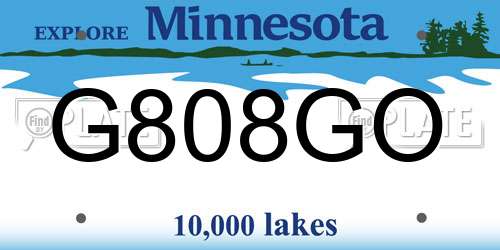 G808GO Minnesota License Plate