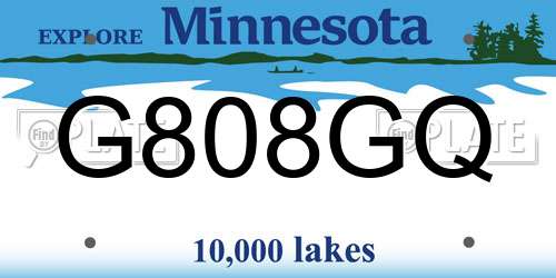 G808GQ Minnesota License Plate