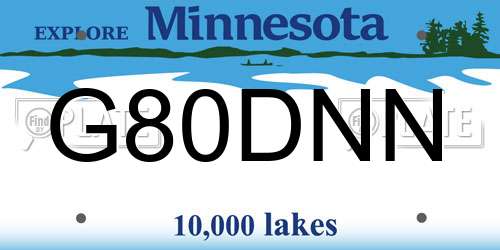 G80DNN Minnesota License Plate