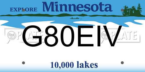 G80EIV Minnesota License Plate