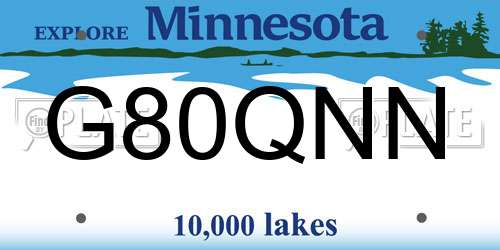 G80QNN Minnesota License Plate