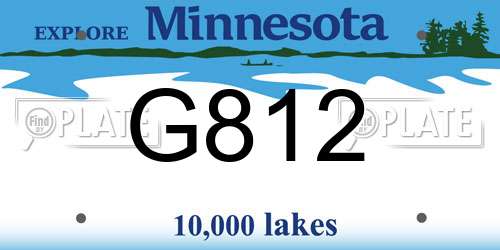 G812 Minnesota License Plate