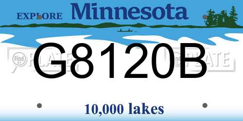 G8120B Minnesota License Plate