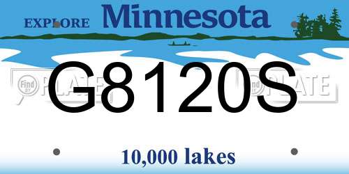 G8120S Minnesota License Plate