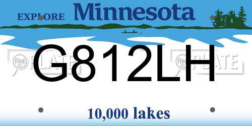 G812LH Minnesota License Plate