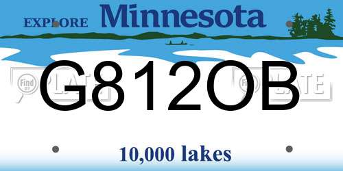 G812OB Minnesota License Plate