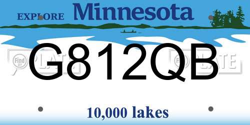 G812QB Minnesota License Plate