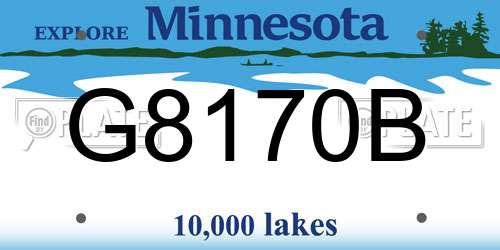 G8170B Minnesota License Plate