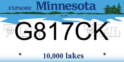 G817CK Minnesota License Plate