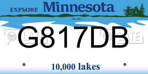 G817DB Minnesota License Plate