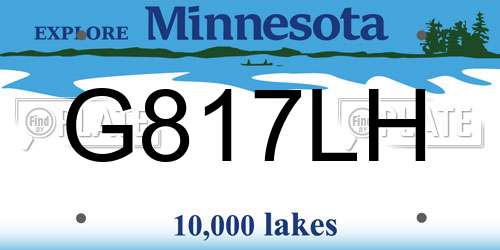 G817LH Minnesota License Plate