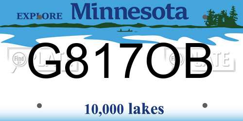 G817OB Minnesota License Plate