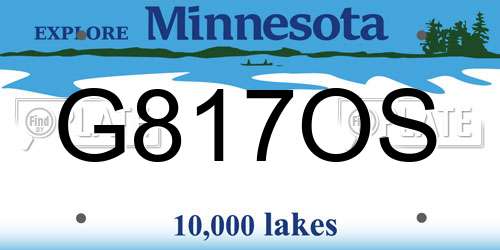 G817OS Minnesota License Plate