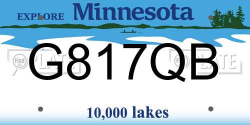 G817QB Minnesota License Plate