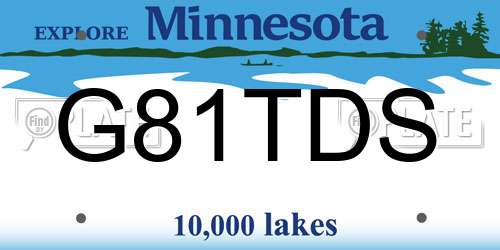 G81TDS Minnesota License Plate