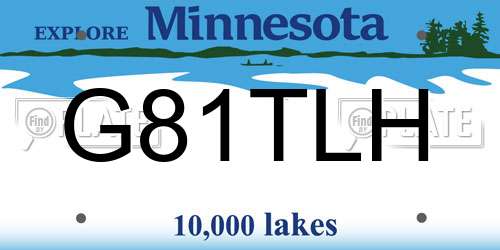 G81TLH Minnesota License Plate
