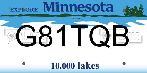 G81TQB Minnesota License Plate