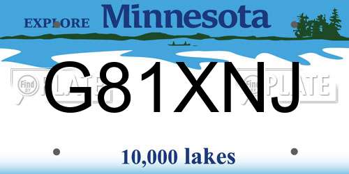 G81XNJ Minnesota License Plate