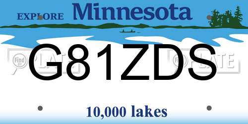 G81ZDS Minnesota License Plate