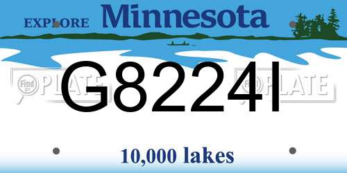 G8224I Minnesota License Plate
