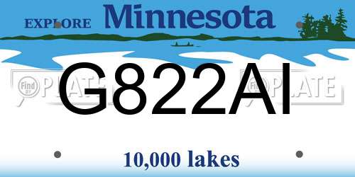 G822AI Minnesota License Plate