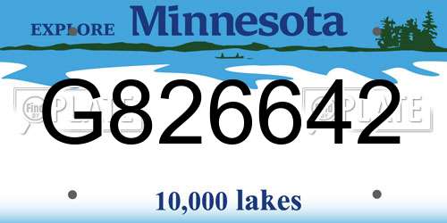 G826642 Minnesota License Plate