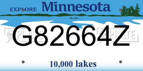 G82664Z Minnesota License Plate