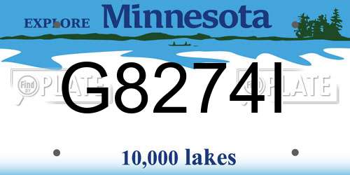 G8274I Minnesota License Plate