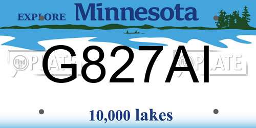 G827AI Minnesota License Plate