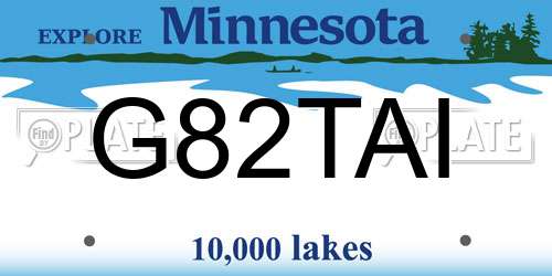 G82TAI Minnesota License Plate