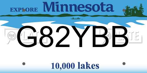 G82YBB Minnesota License Plate