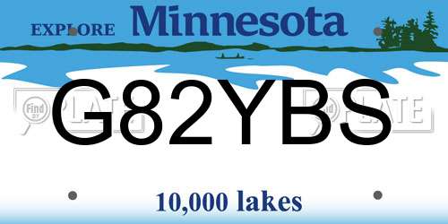G82YBS Minnesota License Plate