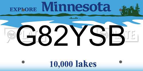 G82YSB Minnesota License Plate