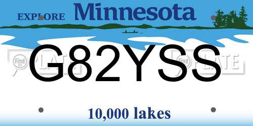 G82YSS Minnesota License Plate