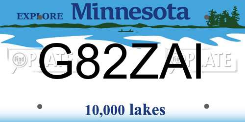 G82ZAI Minnesota License Plate
