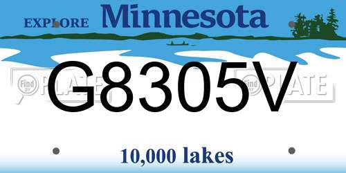 G8305V Minnesota License Plate