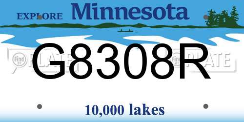 G8308R Minnesota License Plate
