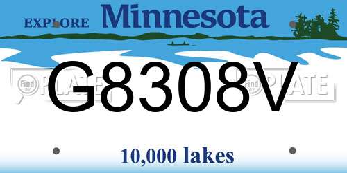 G8308V Minnesota License Plate