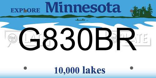 G830BR Minnesota License Plate