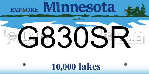 G830SR Minnesota License Plate