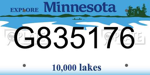G835176 Minnesota License Plate