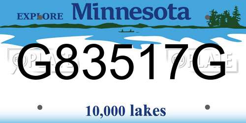 G83517G Minnesota License Plate