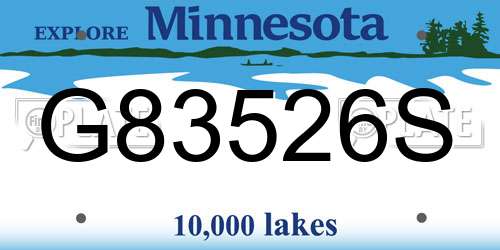 G83526S Minnesota License Plate
