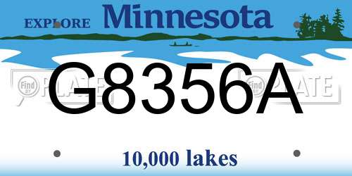 G8356A Minnesota License Plate