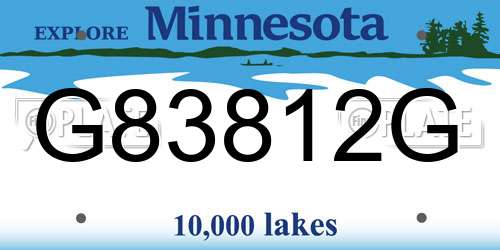 G83812G Minnesota License Plate