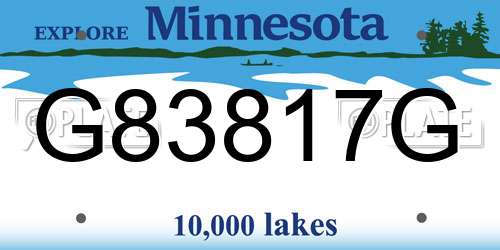 G83817G Minnesota License Plate